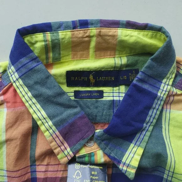 POLO RALPH LAUREN MENS CHECK SHIRT - Picture 5 of 6